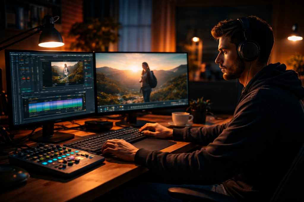 work space for video editing