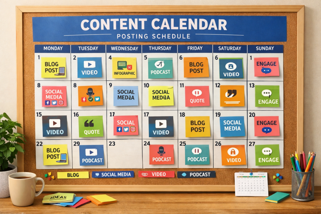 monthly content calender for socialmedia
