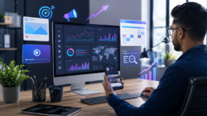 Consistent online presence helping businesses achieve brand growth through digital marketing strategies by Listen Bytes